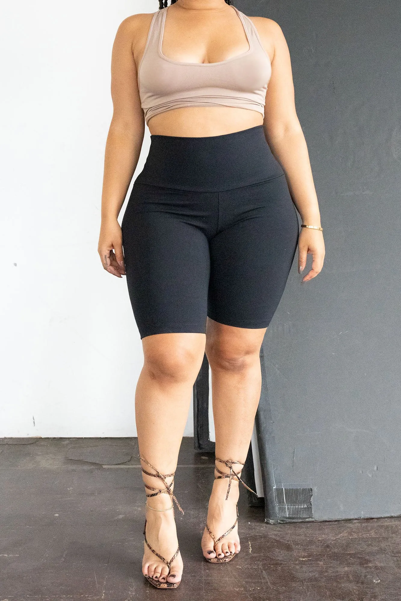 TUMMY CONTROL High Waist Biker Short W/ Ponte Roma (fits up to Plus)