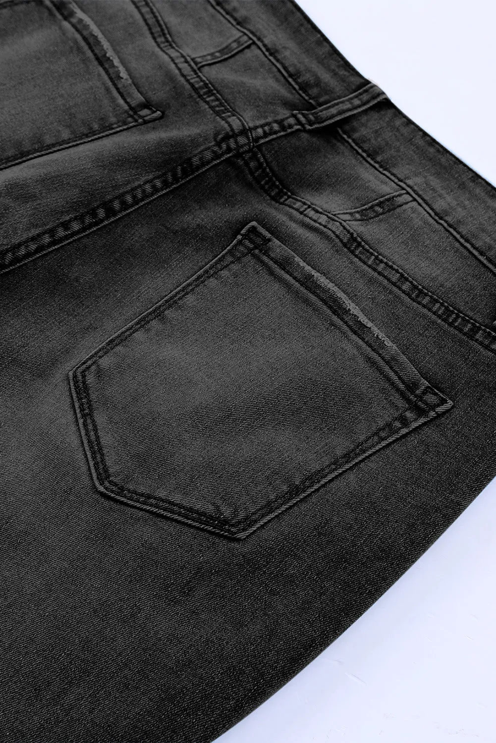 Women's Pockets Button Fly Seamed Flare Jeans