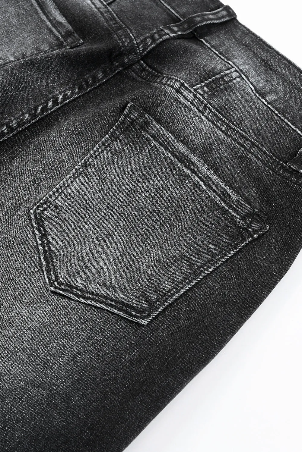 Women's Pockets Button Fly Seamed Flare Jeans