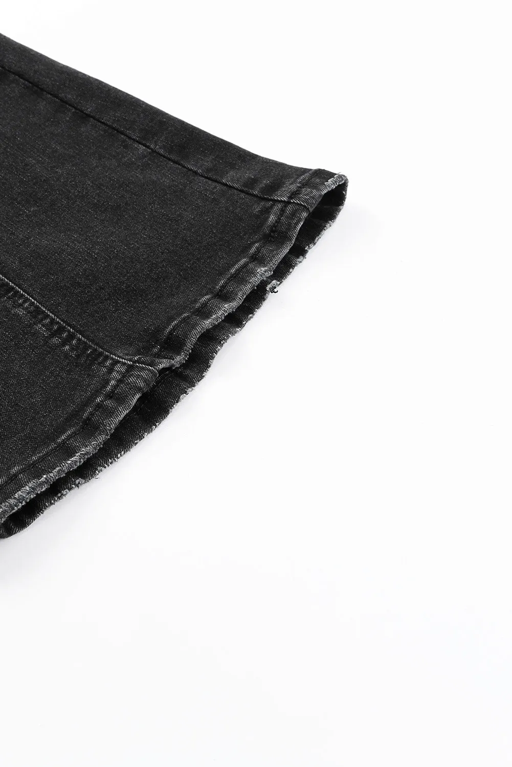 Women's Pockets Button Fly Seamed Flare Jeans