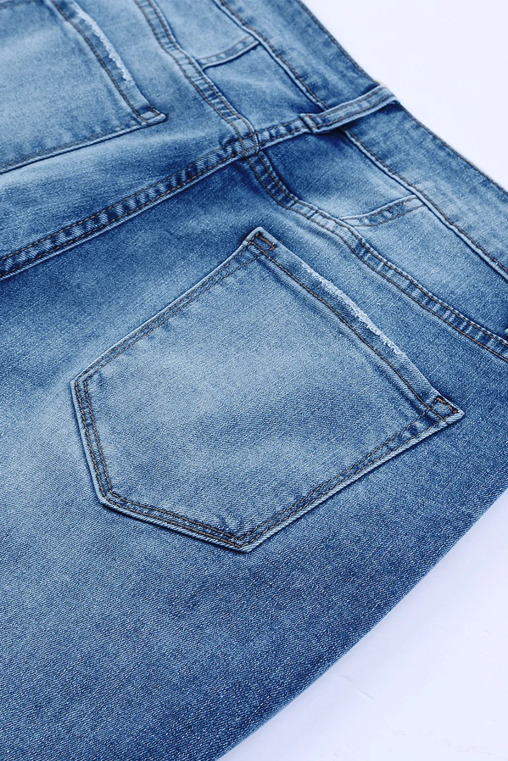 Women's Pockets Button Fly Seamed Flare Jeans