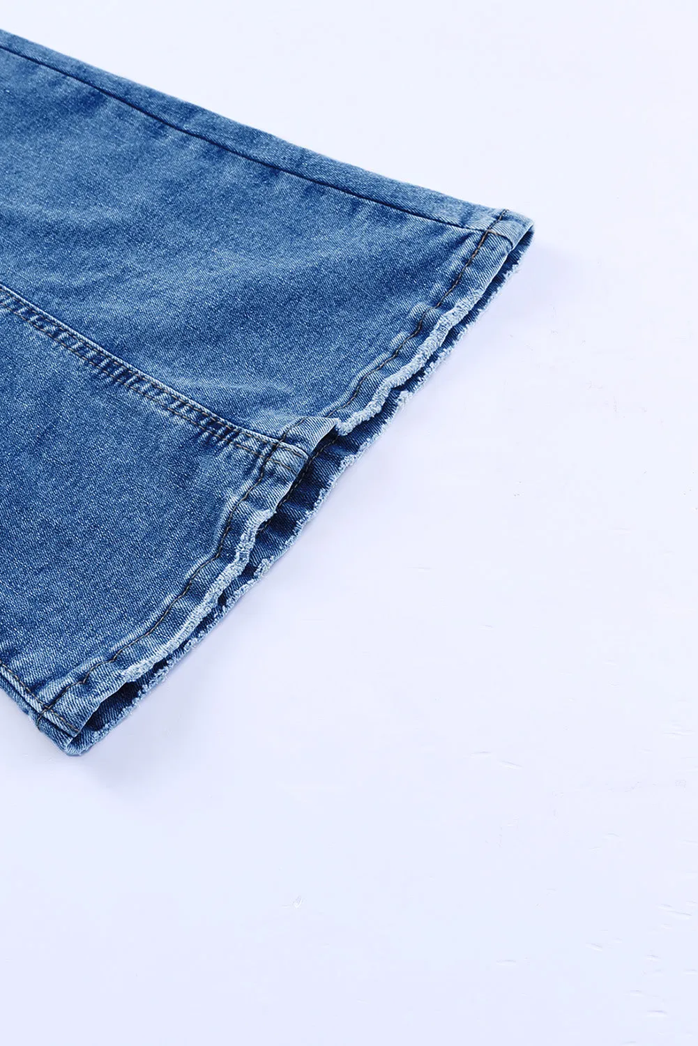 Women's Pockets Button Fly Seamed Flare Jeans