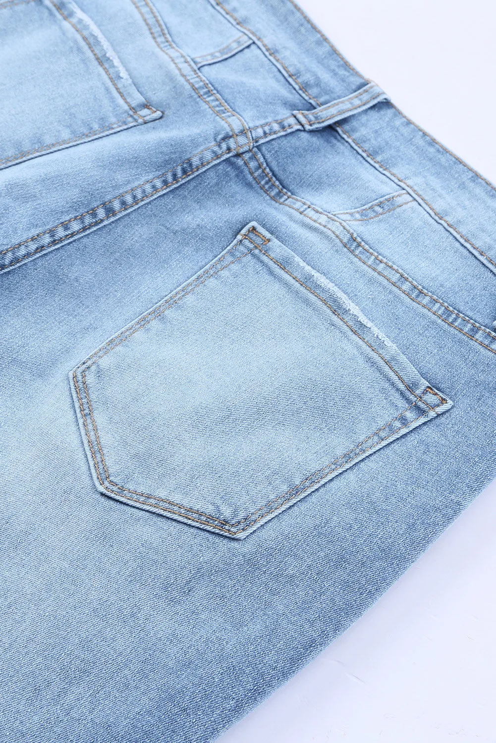 Women's Pockets Button Fly Seamed Flare Jeans
